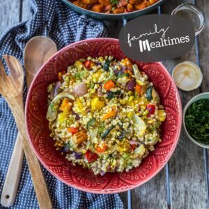 Giant couscous with roast vegetables