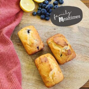 Lemon and blueberry yoghurt cakes